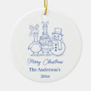 Search for snowman family christmas tree decorations Blue