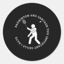 Search for funny badminton stickers Vintage