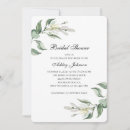 Search for green leaves bridal shower invitations Watercolor