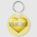 Search for gold heart key rings 50th anniversary