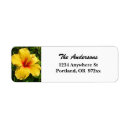 Search for yellow hibiscus return address labels Tropical
