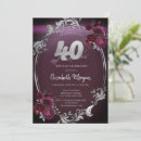 Search for burgundy and silver birthday invitations Floral