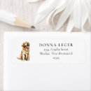 Search for golden retriever puppy return address labels Watercolor