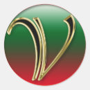 Search for initial v stickers Red