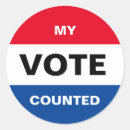 Search for your vote counts stickers Red white and blue
