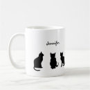 Search for white cat silhouette mugs Cute