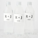 Search for black and white small wedding water bottle labels Modern