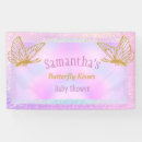 Search for butterfly banners Pink and gold