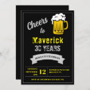 Search for cheers and beers 30th birthday invitations Black