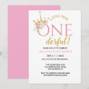 Search for crown 1st birthday invitations Pink
