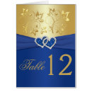 Search for royal blue and gold wedding table cards Floral