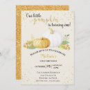 Search for white pumpkin birthday invitations Gold