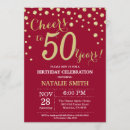 Search for burgundy 50th birthday invitations Adult birthday party