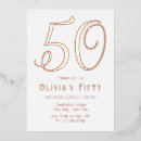 Search for rose gold foil birthday invitations Fifty