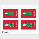 Search for christmas design rectangle stickers Green