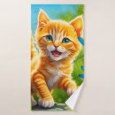 Search for kitten bath towels Tabby