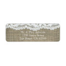 Search for burlap and lace return address labels Elegant