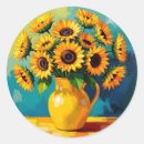 Search for yellow sunflower paintings stickers Floral