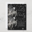 Search for black and silver birthday invitations Sparkle