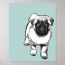 Search for black and white dog posters Pug