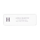 Search for purple monogram return address labels Minimalist