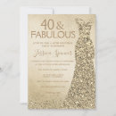 Search for gold glitter 40th birthday invitations Golden