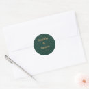 Search for modern gold wedding stickers Emerald green