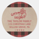 Search for red plaid return address stickers Buffalo check