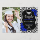 Search for blue and silver graduation invitations Picture
