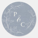 Search for monogram wedding envelope seals Dusty blue