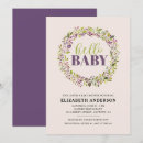 Search for purple and green baby shower invitations Botanical