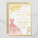 Search for pink masquerade party invitations Gold