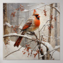 Search for cardinals in winter posters Trees