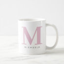 Search for pink and grey monogram mugs Trendy