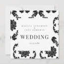 Search for black white damask wedding invitations Square