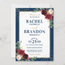 Search for burgundy and navy blue invitations Botanical