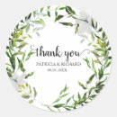 Search for elegant thank you wedding stickers Green and white