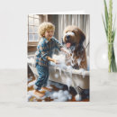 Search for bathing dog cards Bubbles