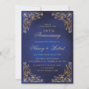 Search for blue gold 50th wedding anniversary invitations Vintage