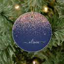 Search for gold and navy blue christmas tree decorations Glitter