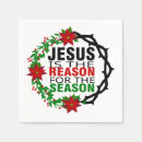 Search for christian christmas napkins Red and green