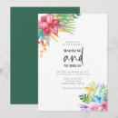 Search for tropical flowers wedding invitations Greenery