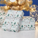 Search for green pine trees wrapping paper Xmas