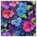 Search for tropical flowers fabric Watercolor
