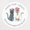 Search for minimalist cat stickers Merry christmas