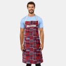 Search for deep red aprons Plaid