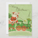 Search for vintage train christmas cards Santa claus