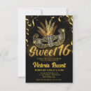 Search for black and gold masquerade party invitations Carnival sparkles