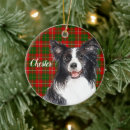 Search for border collie christmas tree decorations Red
