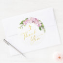Search for pink flowers thank you stickers Elegant